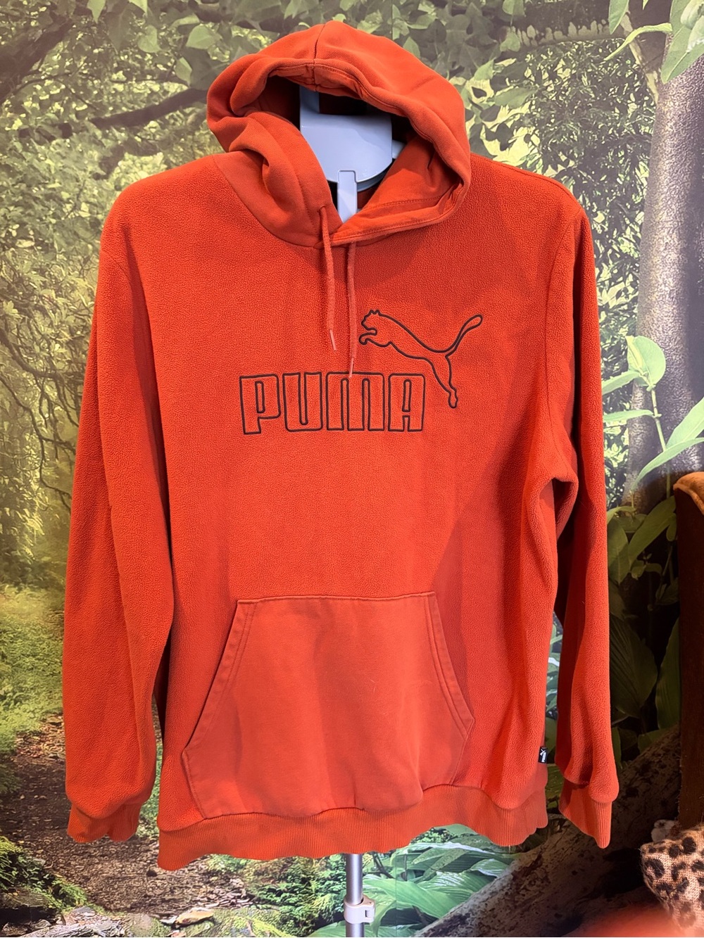 Puma Men’s Bright Orange Logo Pullover Hoodie